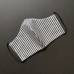 Black & White Stripes Fabric Face Mask